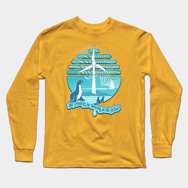 Windpower with Seals Long Sleeve T-Shirt by PalmGallery